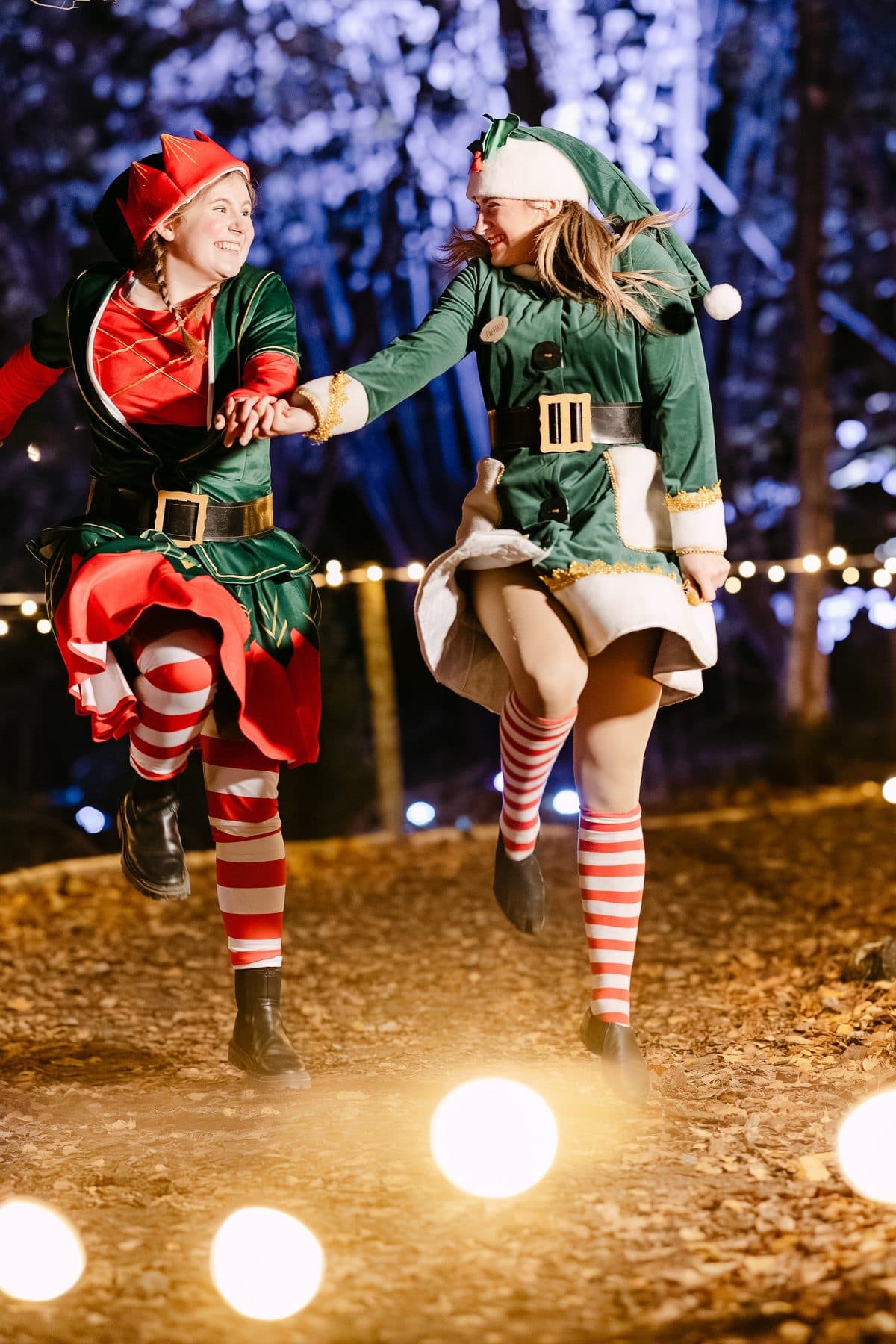 Santa's elves in the woodland at Christmas at Bewl Water